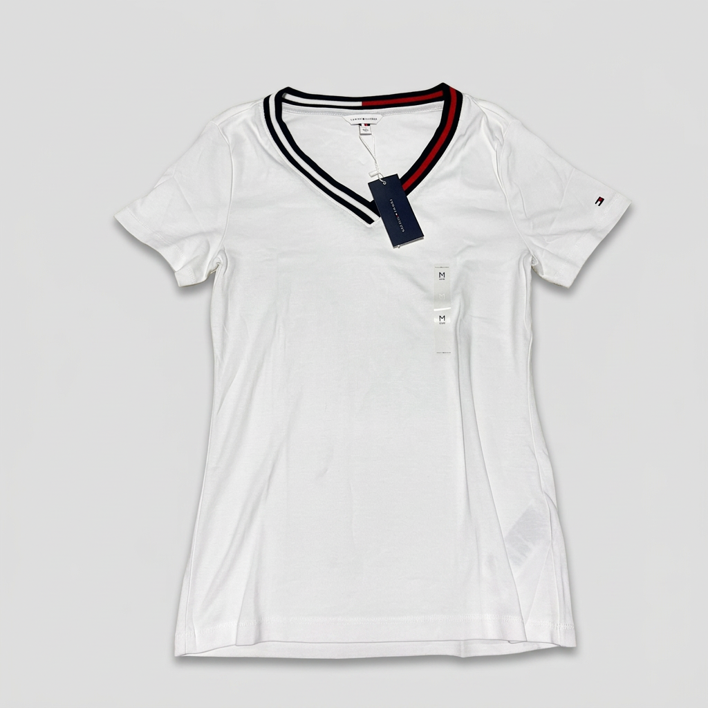 Polo Tommy Hilfiger Blanco Cuello V
