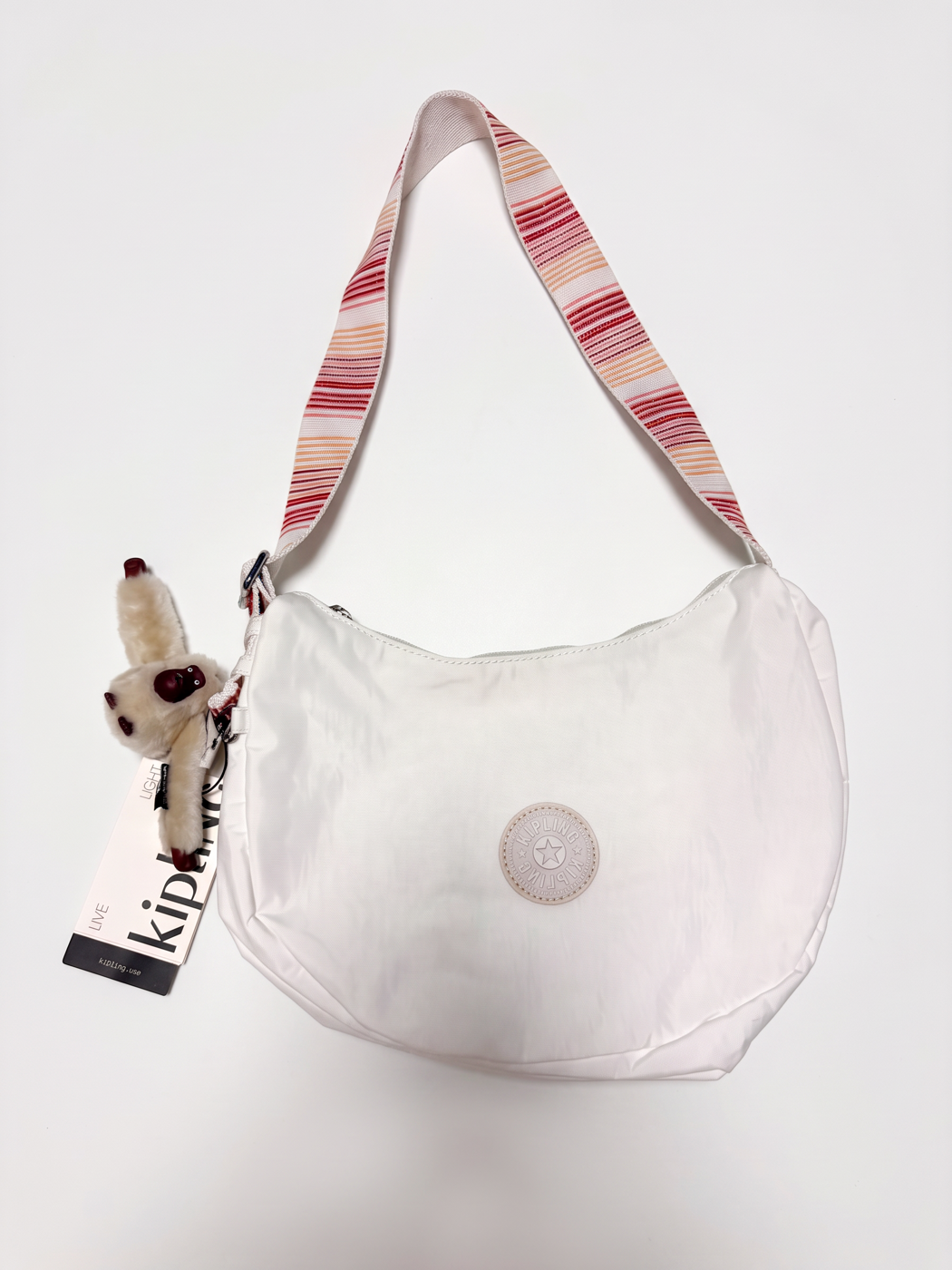 Cartera Kipling Media Luna Blanca