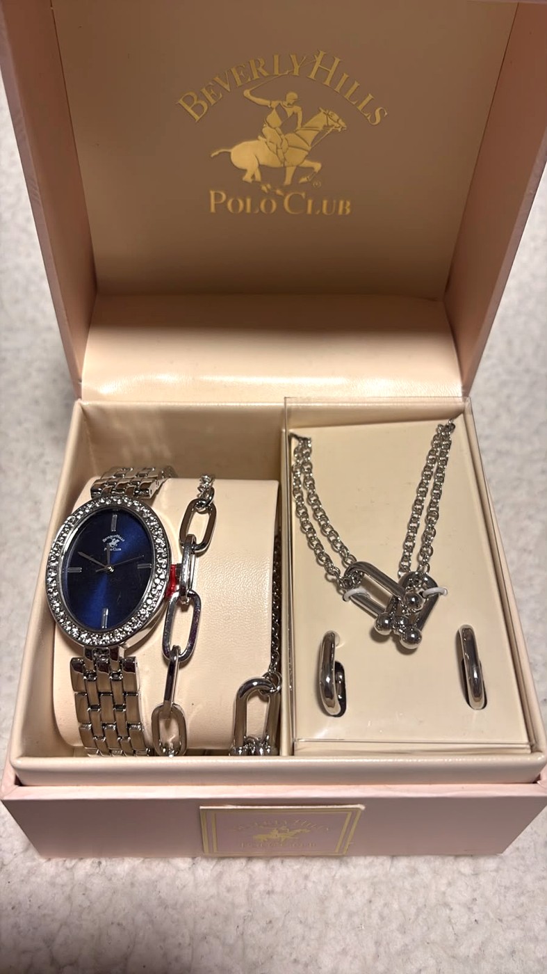 Set de Reloj con Collar, Pulsera y Aretes