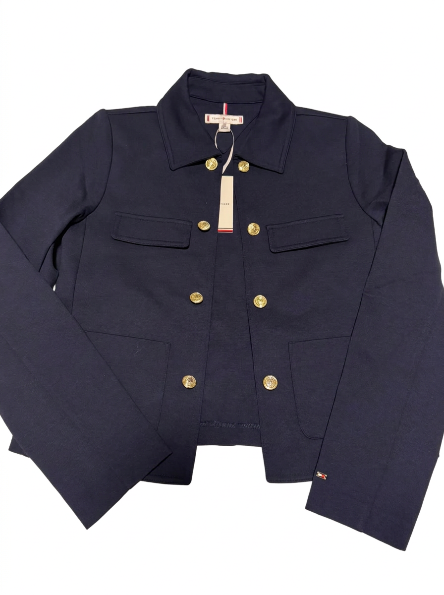 Casaca Tommy Hilfiger Azul Marino con Botones Dorados