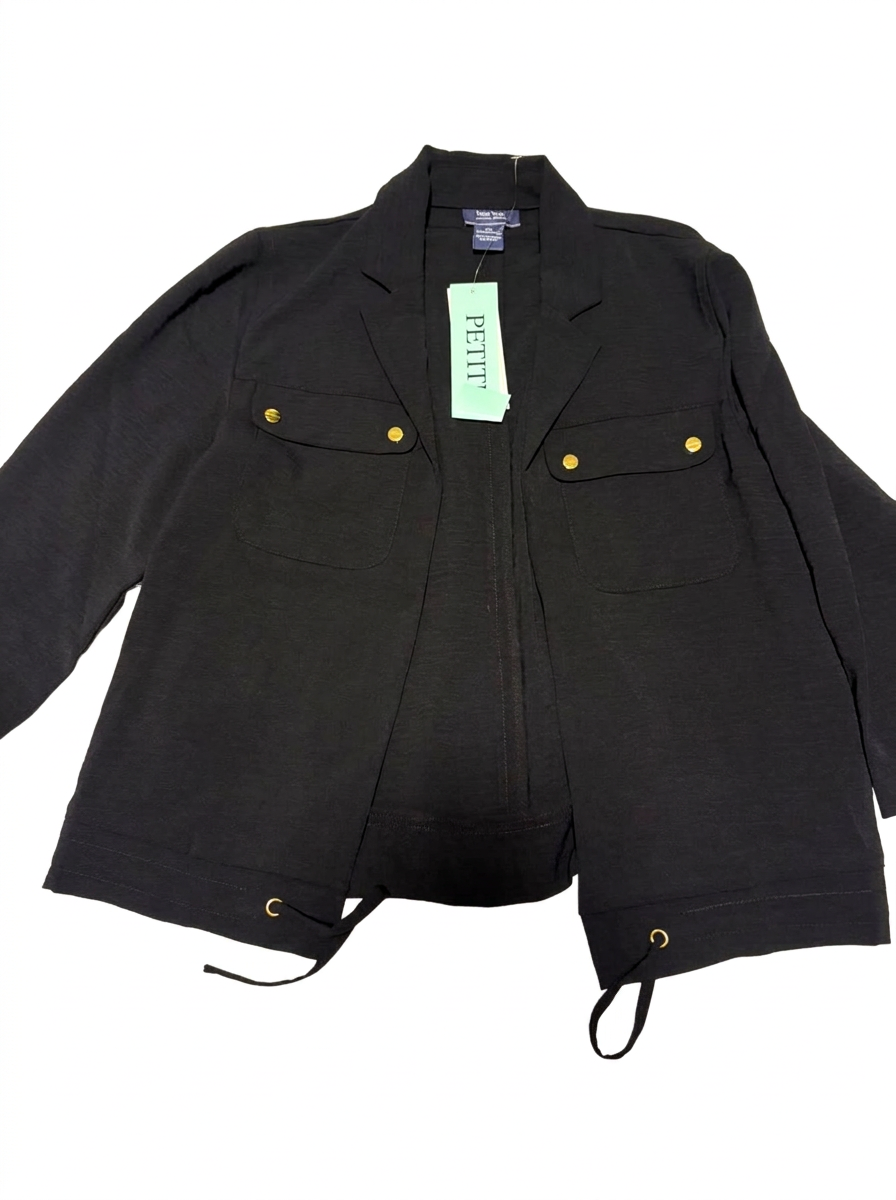 Blazer Negro con Botones Dorados