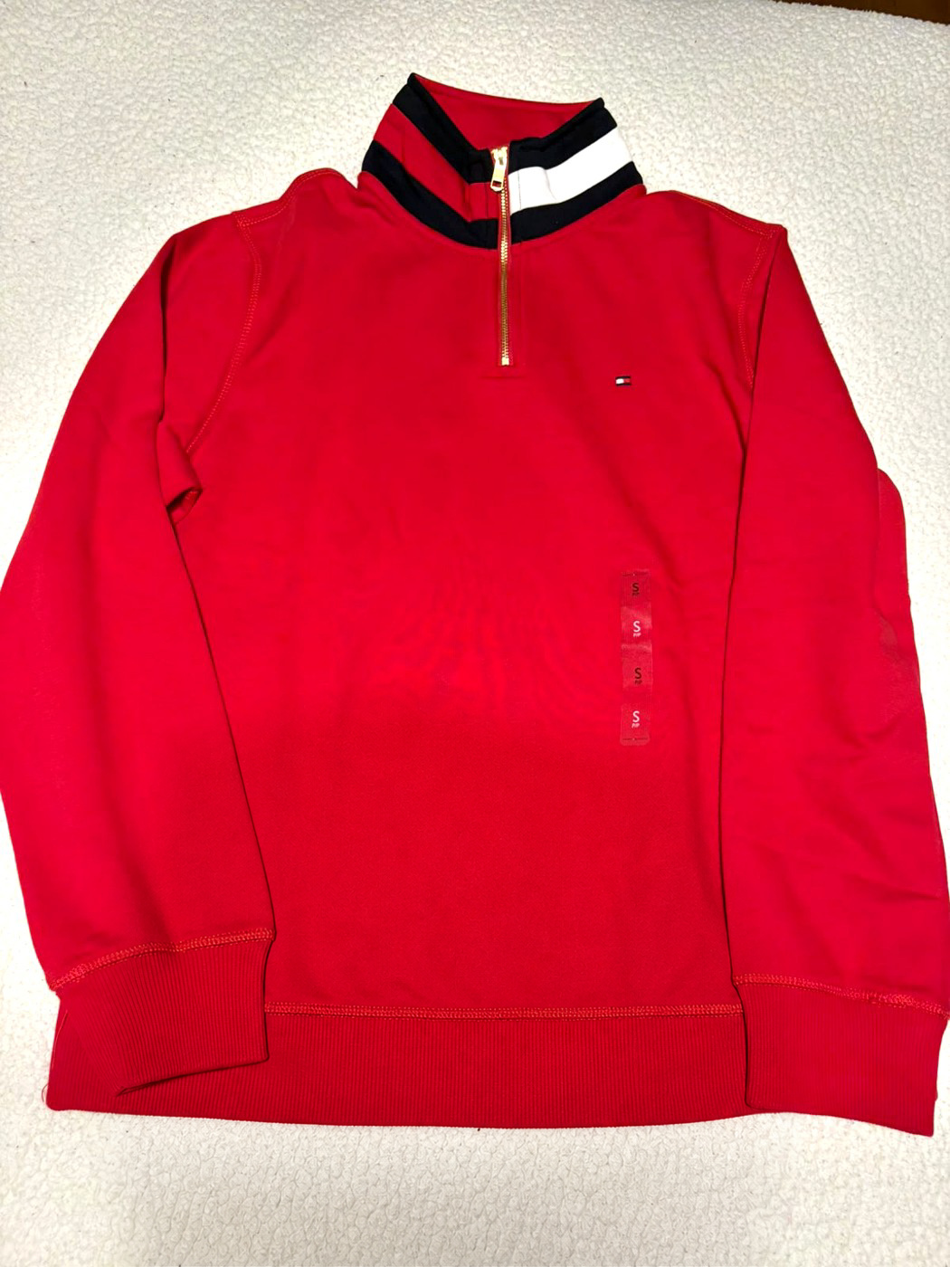 Polera Tommy Hilfiger Roja Media Cremallera