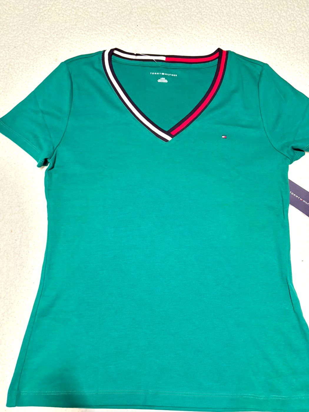 Polo Tommy Hilfiger Verde Cuello V