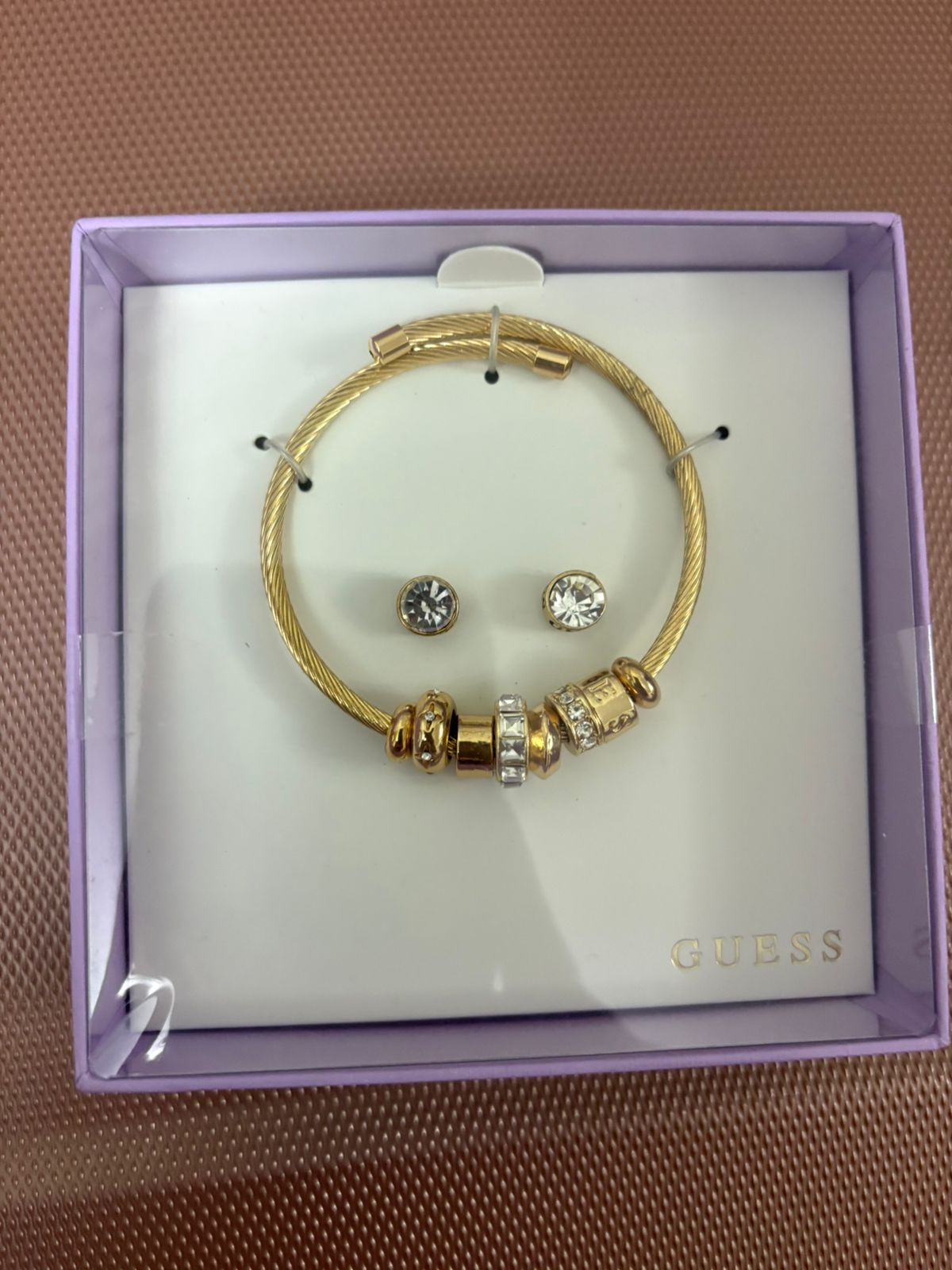 Guess Bangle Cable + Aretes Cristal
