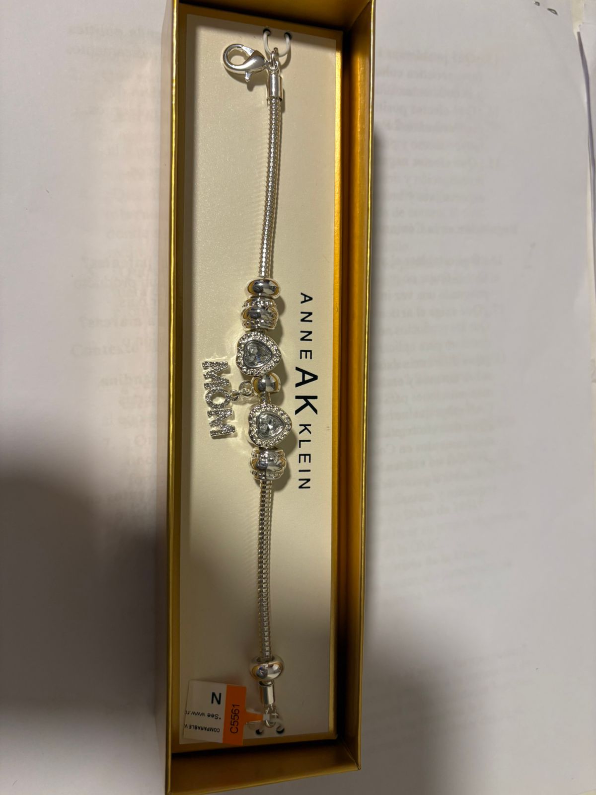 Anne Klein Pulsera Charms MOM