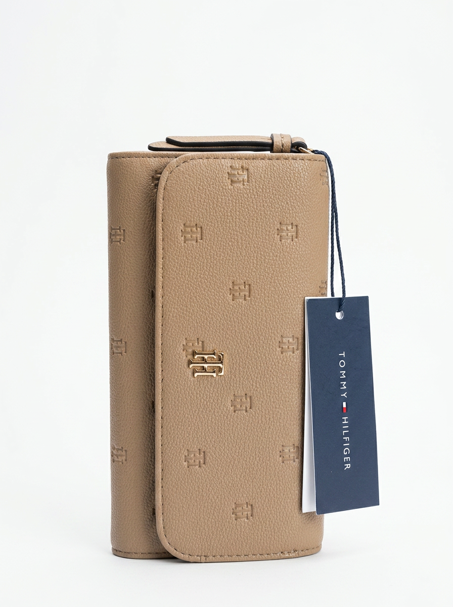Tommy Hilfiger Billetera Continental Monogram Taupe