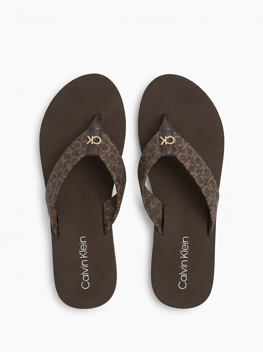 Calvin Klein Flip Flop CK Monogram Marrón