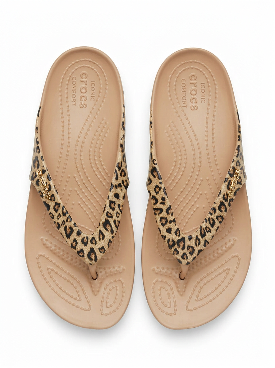 Crocs Kadee Flip Flop Leopardo Iconic Comfort