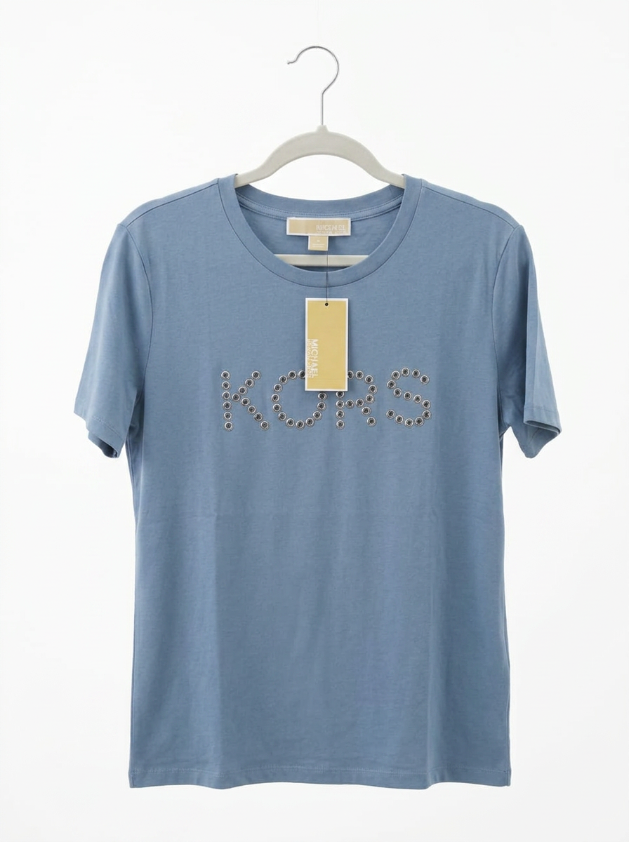 Michael Kors Polo Azul con Logo KORS Tachonado