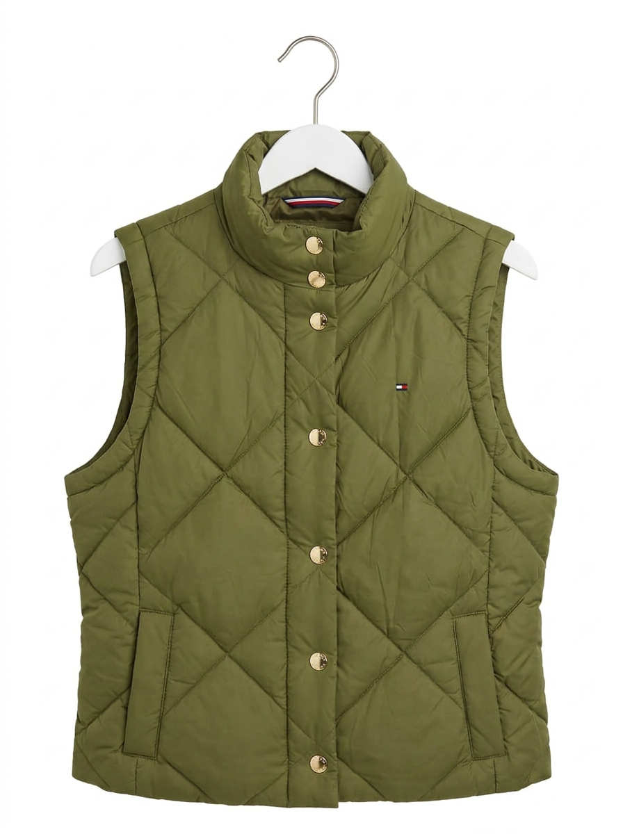 Tommy Hilfiger Chaleco Acolchado Verde Olivo