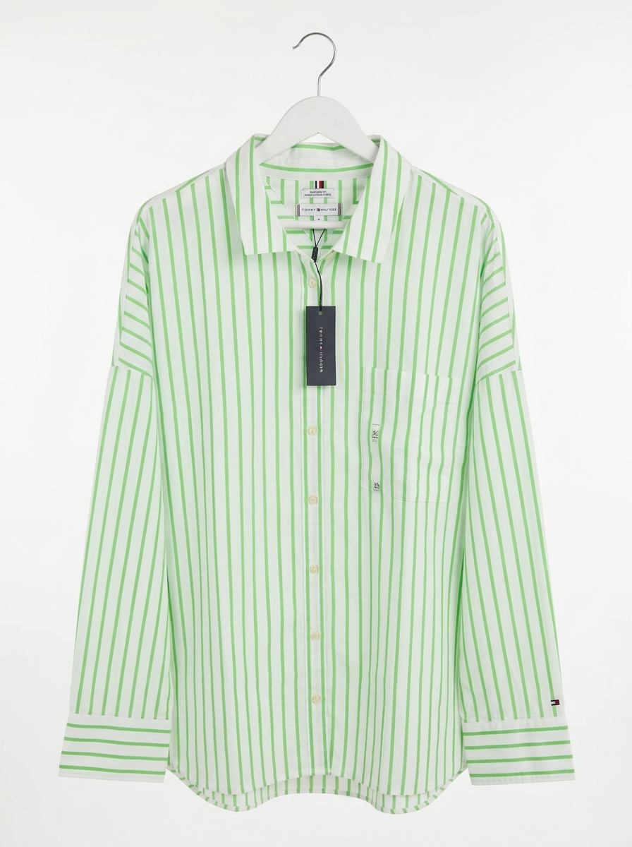 Tommy Hilfiger Blusa Oversized a Rayas Verdes