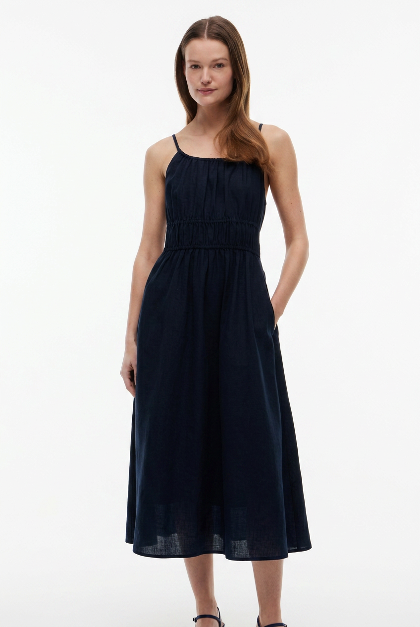 Tommy Hilfiger Vestido Midi Halter Navy