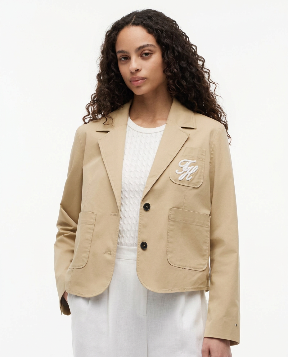 Tommy Hilfiger Blazer Beige con Escudo TH