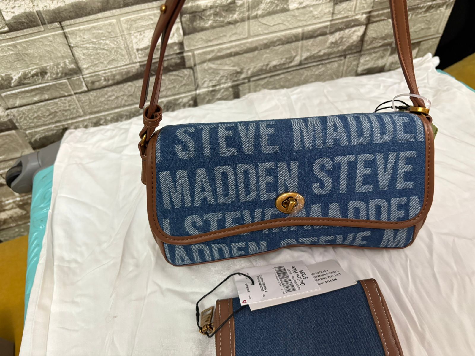 Steve Madden Set Crossbody Denim + Wallet