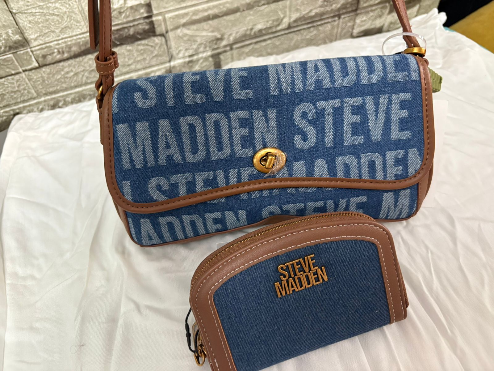 Steve Madden Set Crossbody Denim + Wallet