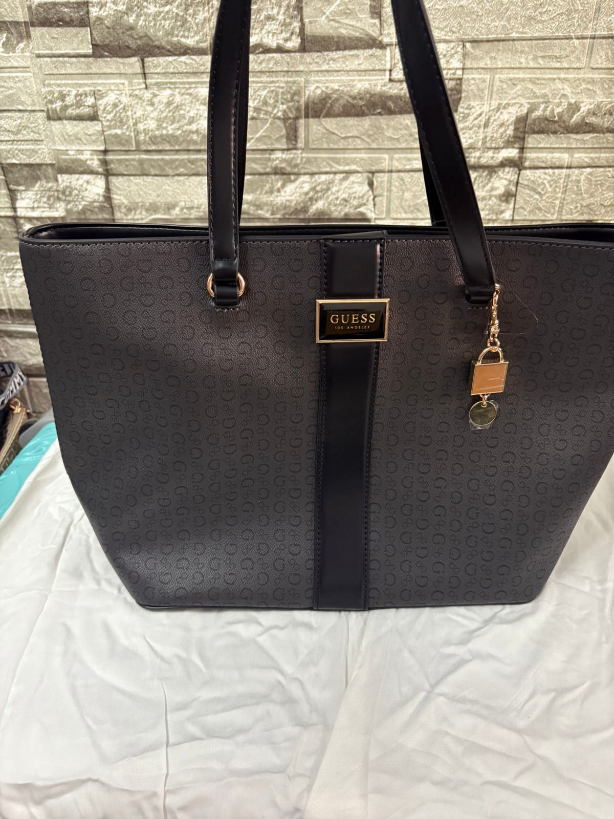 Guess Los Angeles Tote Monogram Black