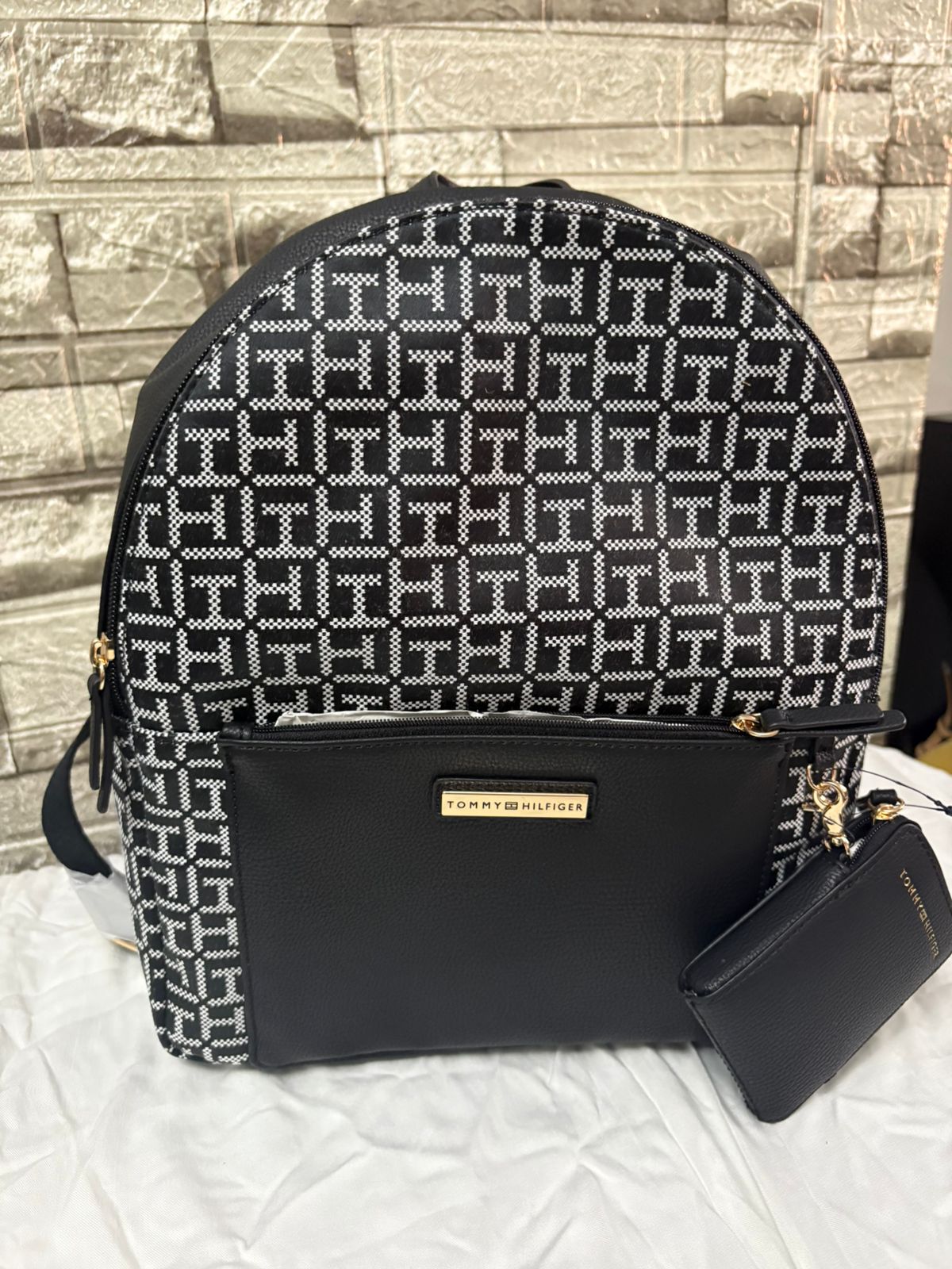 Tommy Hilfiger Backpack TH Monogram + Wallet