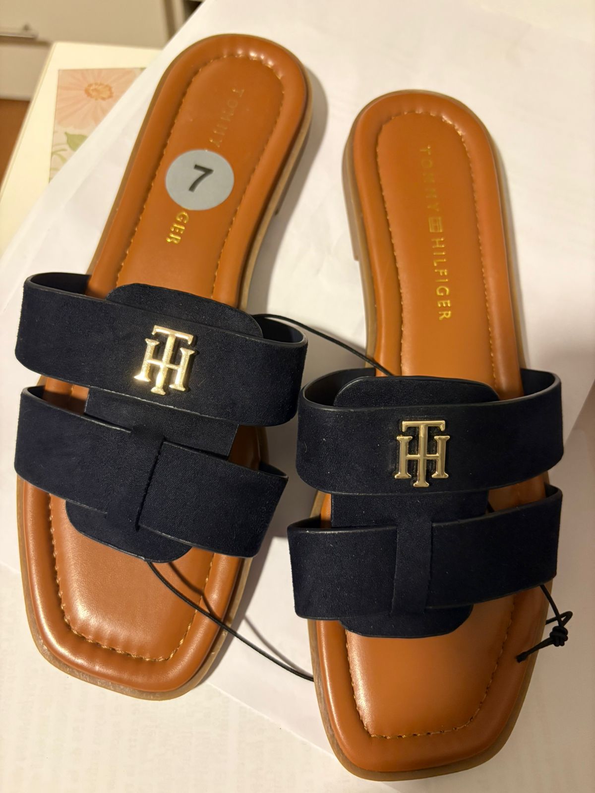 Tommy Hilfiger Double Strap Slide Navy
