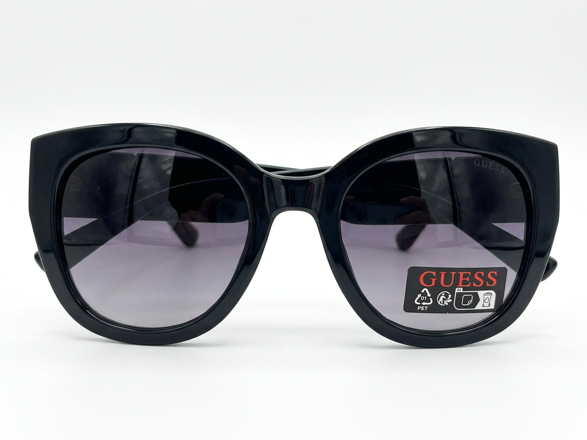 Guess Ojo de Gato Negro Patillas con Relieve