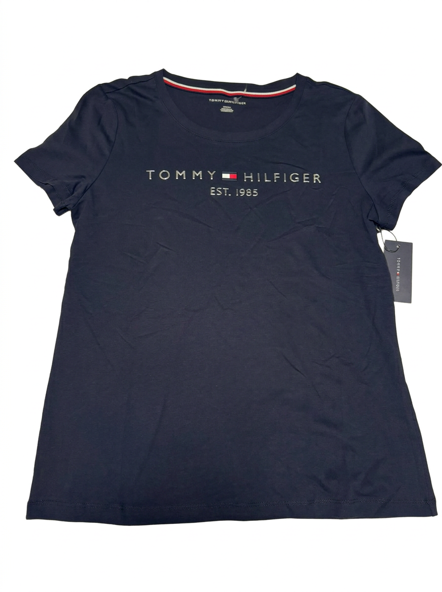Polo Tommy Hilfiger Mujer Azul Marino Logo Plateado