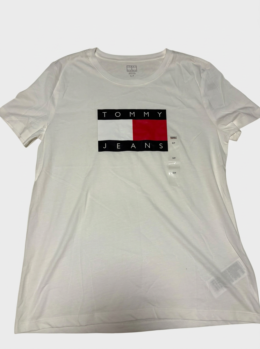 Polo Tommy Jeans Blanco Bandera